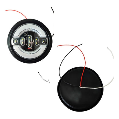 X2 Led Trasera 12/24v Auto Remolque Camión Blanco Destellant