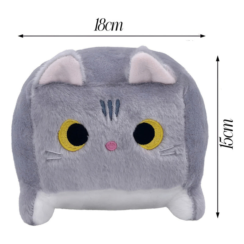 Peluche Cojin D Gato Kawaii Felpa Super Suave Cubo Cute /r&c