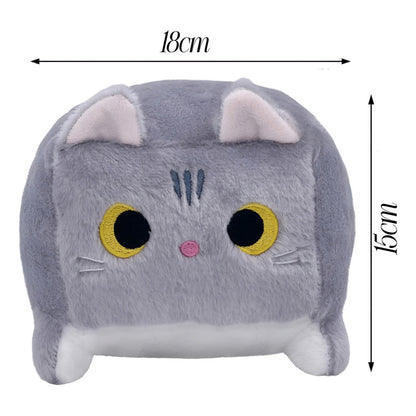 Peluche Cojin D Gato Kawaii Felpa Super Suave Cubo Cute /r&c