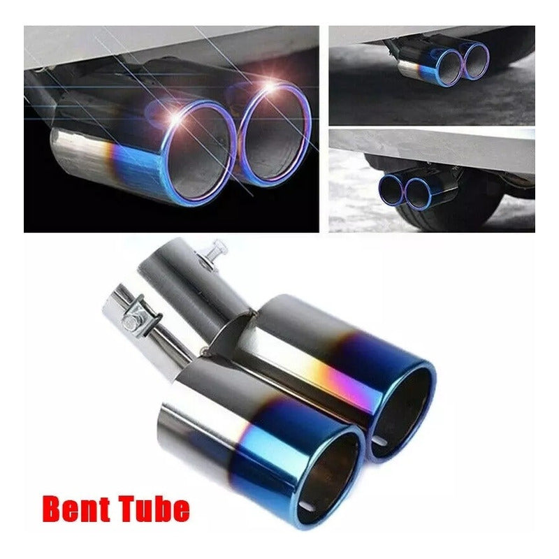 Cola De Escape Auto Doble Ionizado Tuning Universal/r&c