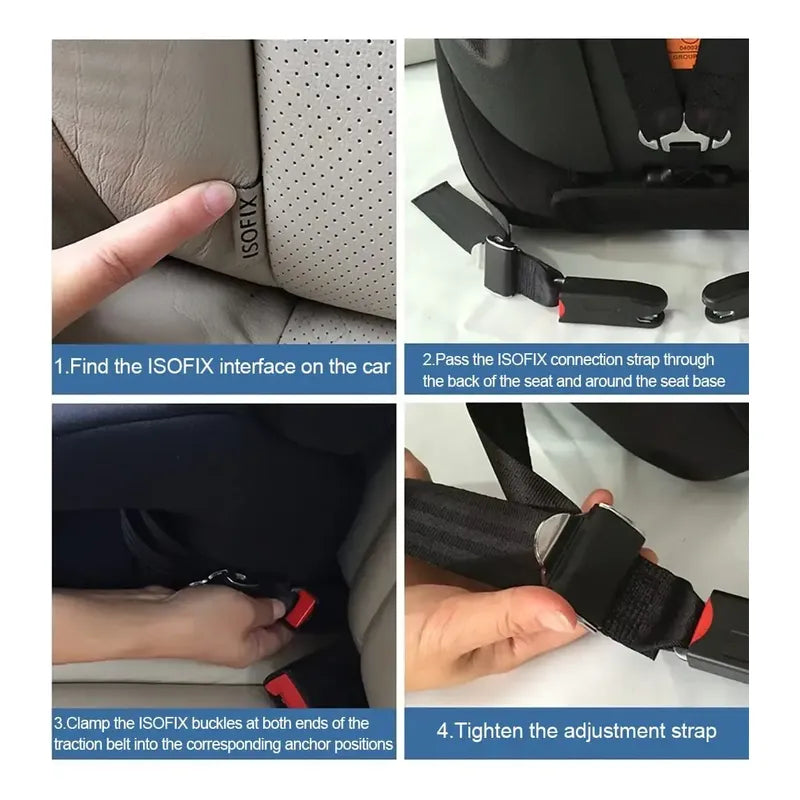 Cinturón De Seguridad Fijación Isofix Para Sillas Bebé Niñ@ Negro