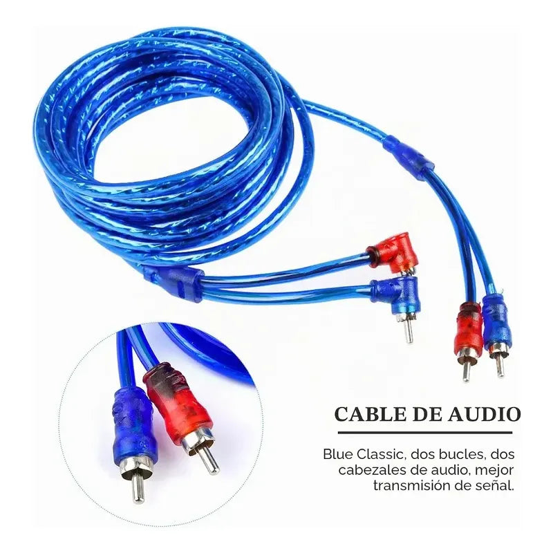 Cable Rca 2x2 Audio Estéreo Para Auto 5mts Con Conectores