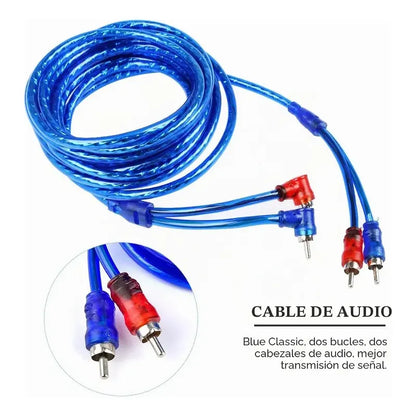 Cable Rca 2x2 Audio Estéreo Para Auto 5mts Con Conectores