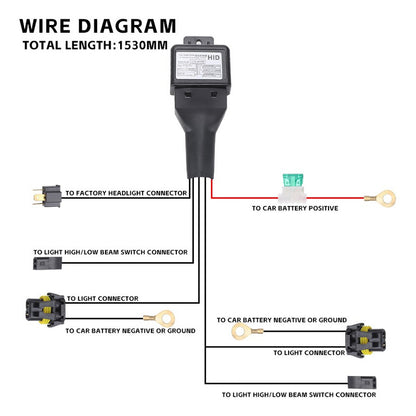 Ramal Conector Contralador Altabaja Bixenon H4/9004/9007 12v