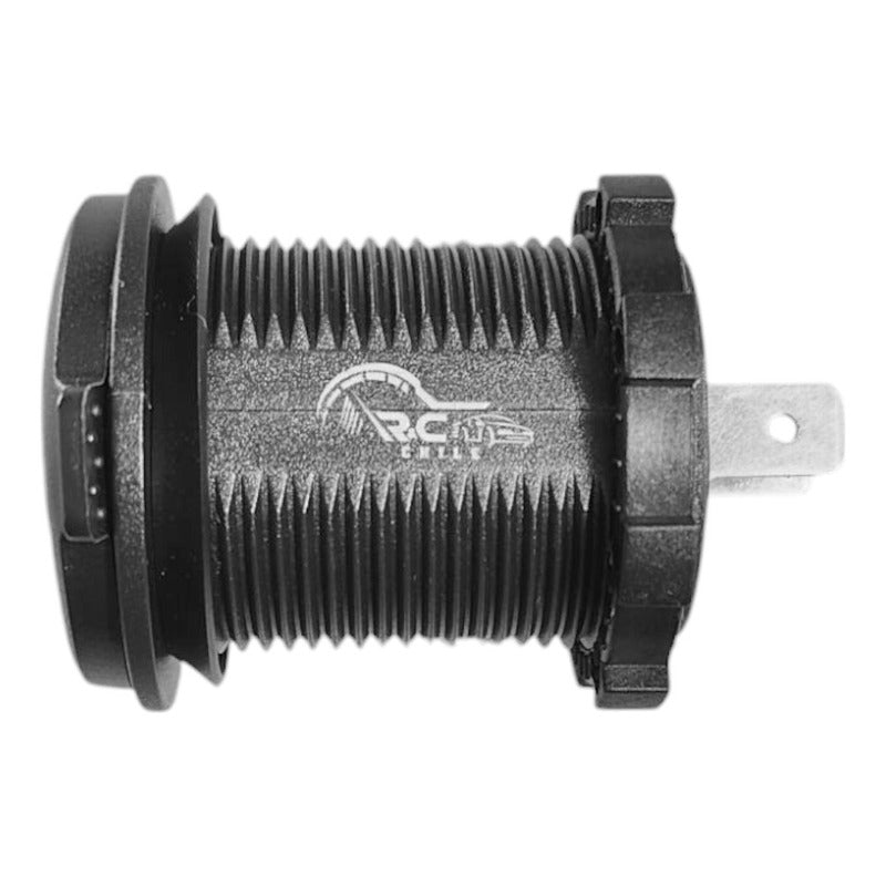 Cargador Auto R&c Chile Doble Usb-c 18w 30w Rápido Con Voltímetro 12-24v Negro