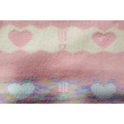 Sweater De Niña Tejido Cuello Alto Suéter Caliente Polerón Rosa 211 Corazones 140