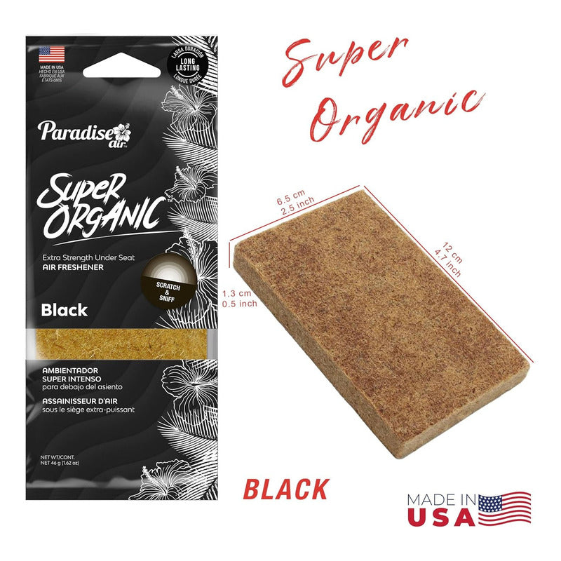 Ambientador Super Organic Aromatizante Paradise Air Auto Cas Marrón Black