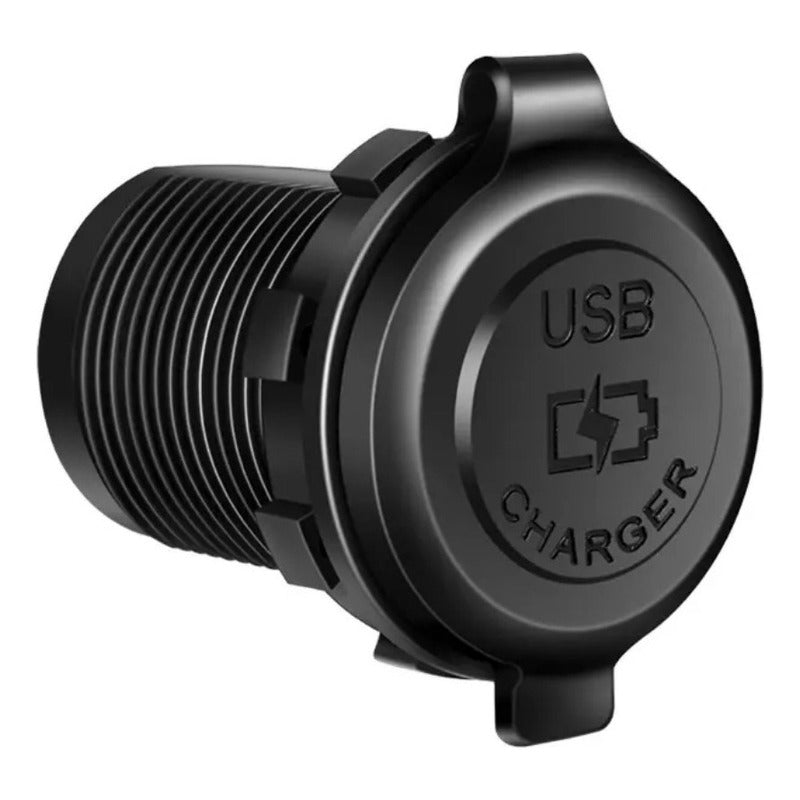 Cargador Auto R&c Chile 2 Puertos Usb/usb-c 18w/30w Carga Rápida 12/24v Negro Luz Azul 1862