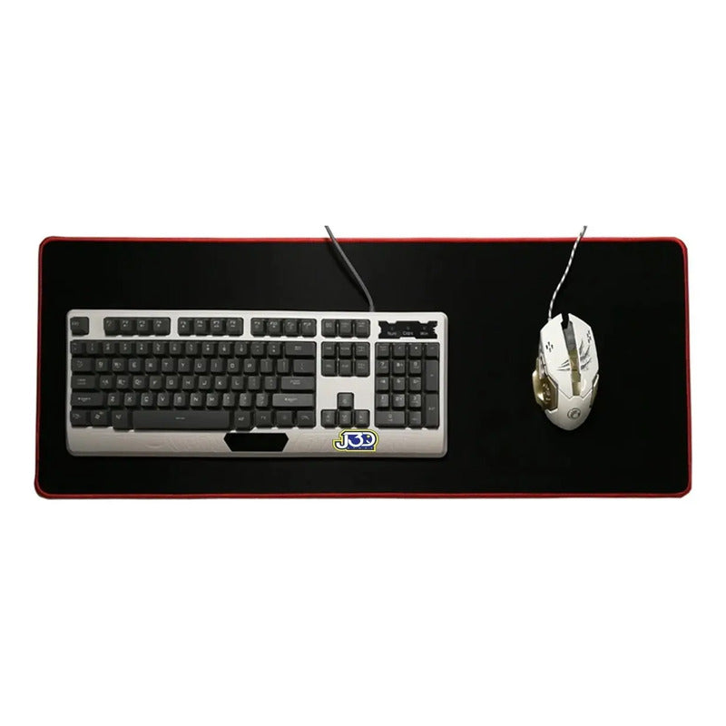 Alfombrilla Gamer Weibo K9 Xl Antideslizante Costura Roja Negro No