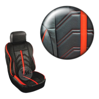 Juego Funda Cubreasiento 100% Eco Cuero Acolchado Y Bolsillo