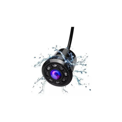 Camara De Reversa Hd Embutida 8 Led Retroceso Vision Nocturn Color Negra 8 Led