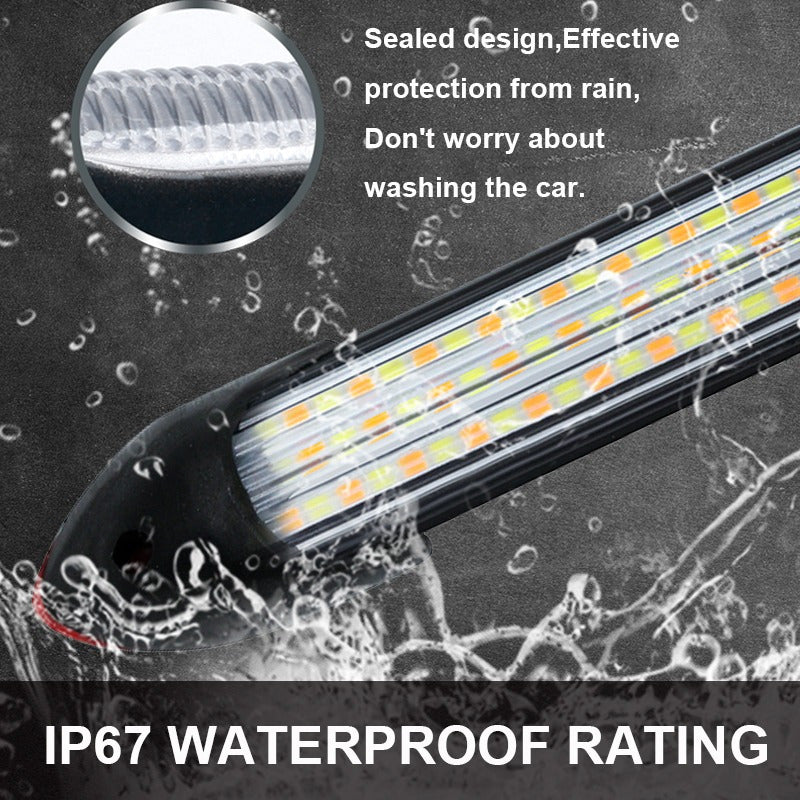 X2 Tira Led Luz Neblinero Secuencial Blanco Amarillo 17cm