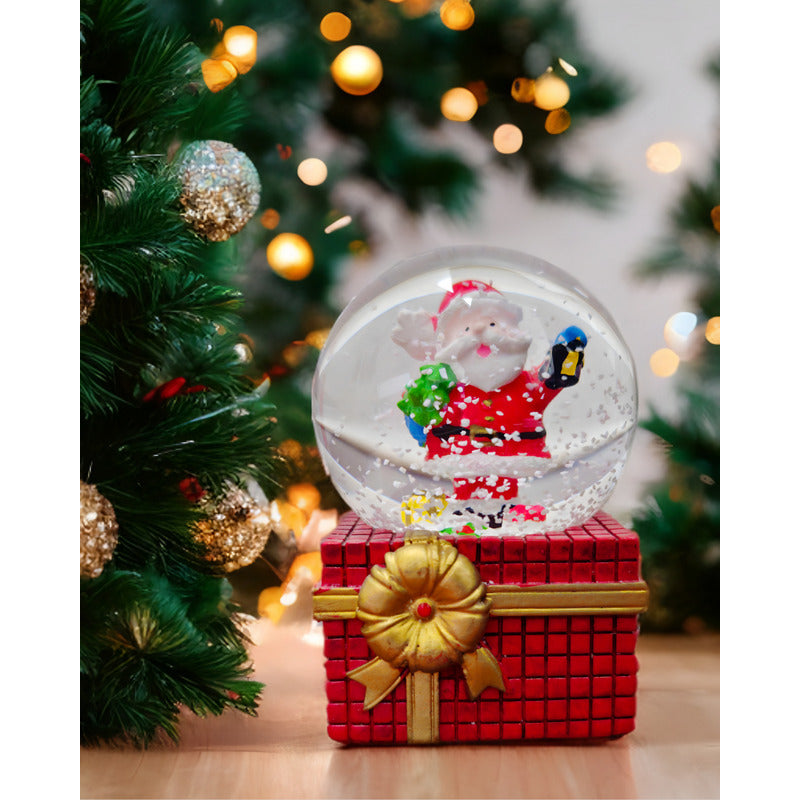 X6 Esferas De Cristal De Navidad Bola D Nieve Cn Luz Led 9cm