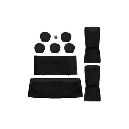 Set Funda Cubre Asiento Auto Universal Negro Azúl 9pcs