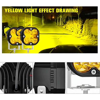 X2 Foco Antiniebla Destellante Led Cree Luz Amarilla 12-24v
