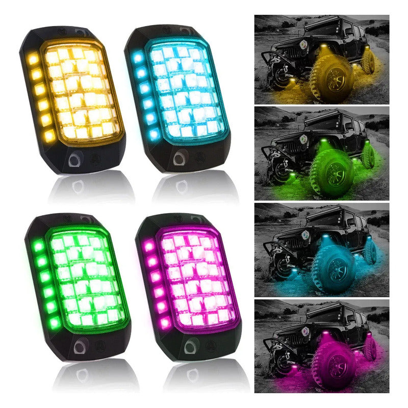 Kit Luz De Chasis 3d 36led Rgb Bluetooth Control 12v Tunning