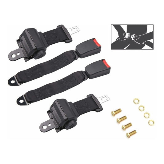 X2 Cinturón De Seguridad Retractil 2puntos Universal Auto