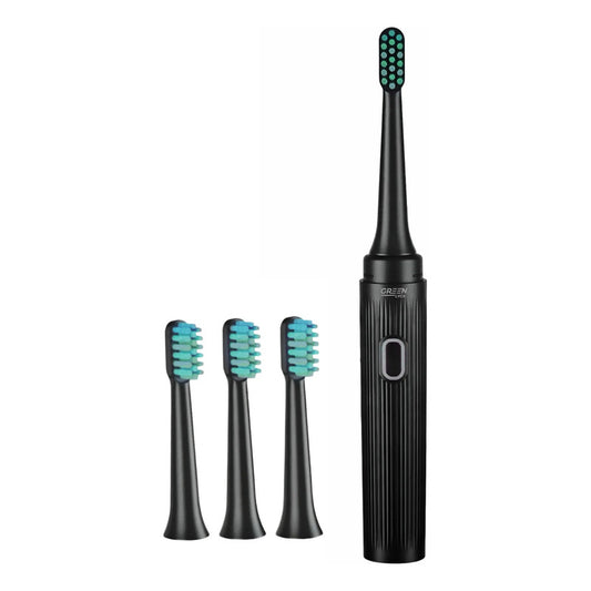 Cepillo De Dientes Eléctrico Recargable + 4 Repuestos Negro