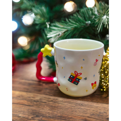 Taza De Navidad Con Agarre Árbol De Navidad 380ml Mug Lindo