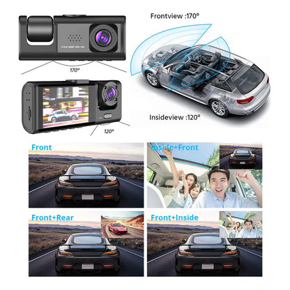 Dash Cam Doble Lente Para Auto Fhd 1080p + Cámara Retroceso