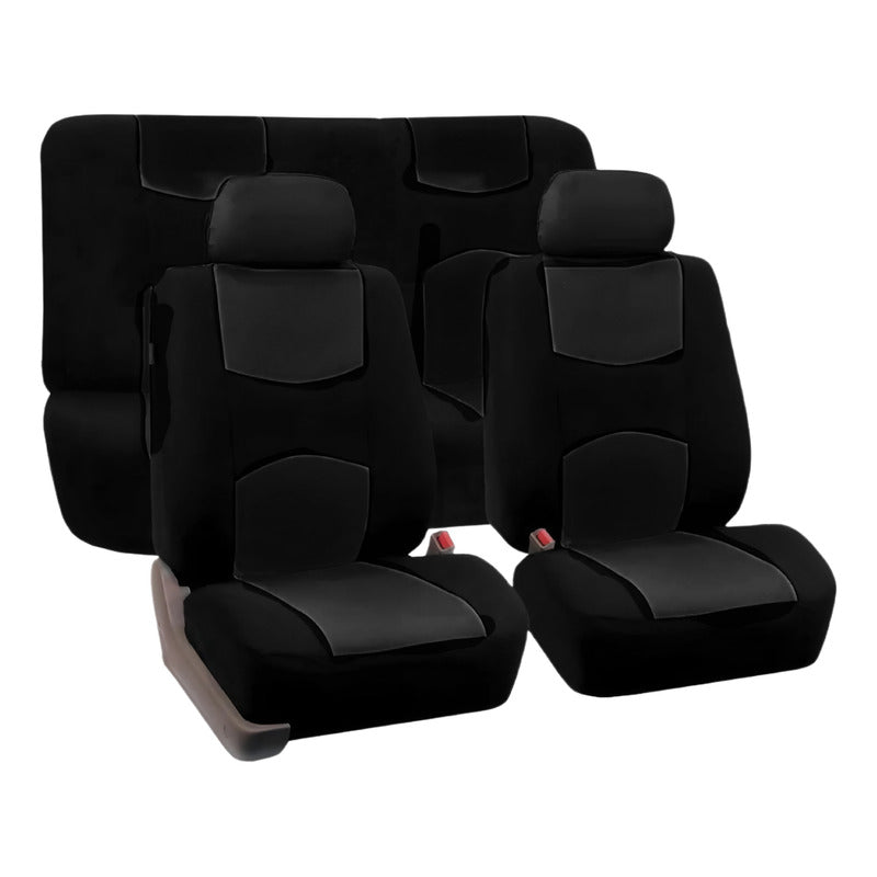 Set 12pcs Cubre Asiento Ecocuero Volante Cinturón Palanca Ne