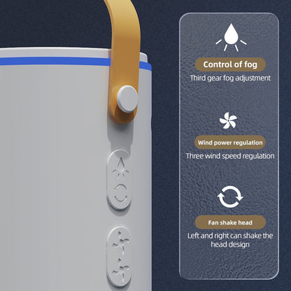 Ventilador Doble Con Humidificador Aire Frio Luz Y Control