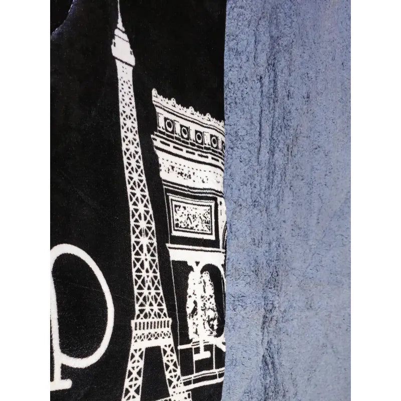 Plumón Cobertor Cubrecama Plush Chiporro Funda 2p Diseños Negro Mod3 Paris