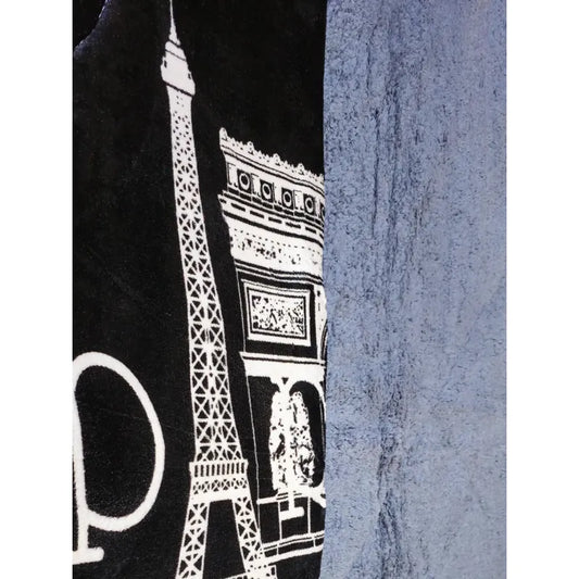 Plumón Cobertor Cubrecama Plush Chiporro Funda 2p Diseños Negro Mod3 Paris