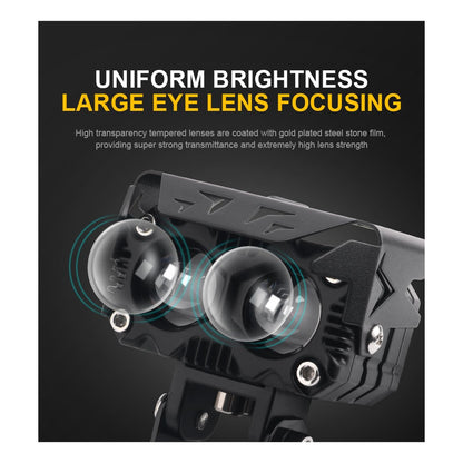 X2 Foco Neblinero Led Lupa Amarillo Antiniebla Moto Auto/r&c