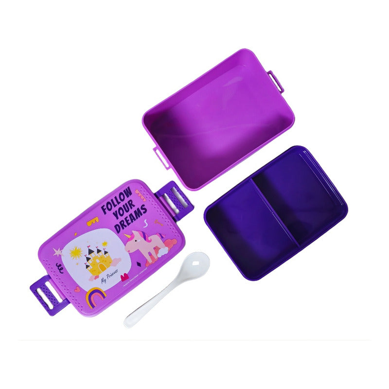 Lonchera Escolar +botella Vianda Lunch Box Contenedor Alimen