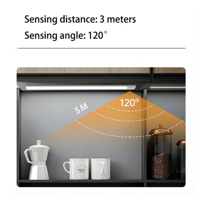 Luz Led Con Sensor Movimiento Recargable Closet Baño Cocina Estructura Gris