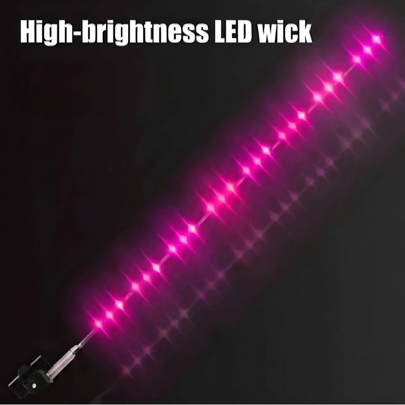 Antena Tipo Látigo Con Luz Led 100cm Auto Camión Destellante Rosa 12v