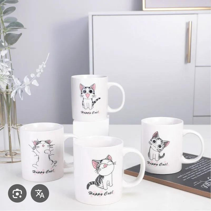 X4 Tazas De Gato Chi Mug Taza 380ml Taza Café Té Happy Cat