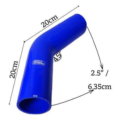 Acople De Silicona Codo 45° Unión 2.5' A 2.5' Copla Tunning