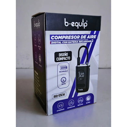 Compresor De Aire Portátil B-equip Digital Recargable Auto Negro 125cw