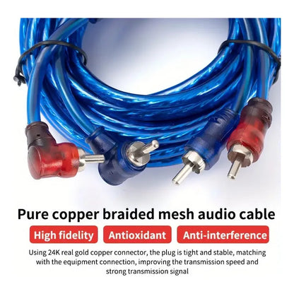 Cable Rca 2x2 Audio Estéreo Para Auto 5mts Con Conectores