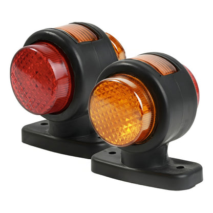 X2 Focos Luz Led Lateral Bi Color Destellante 12v-24v Trocha