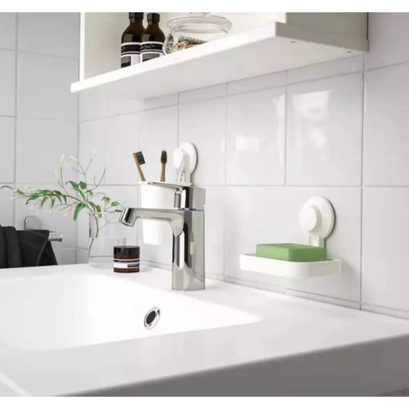 Jabonera Con Ventosa Fuerte Soporte De Pared Para Jabón Blanco 30132