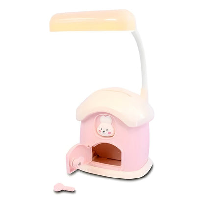 Lámpara De Escritorio Recargabl + Portalapiz Alcancía Kawaii