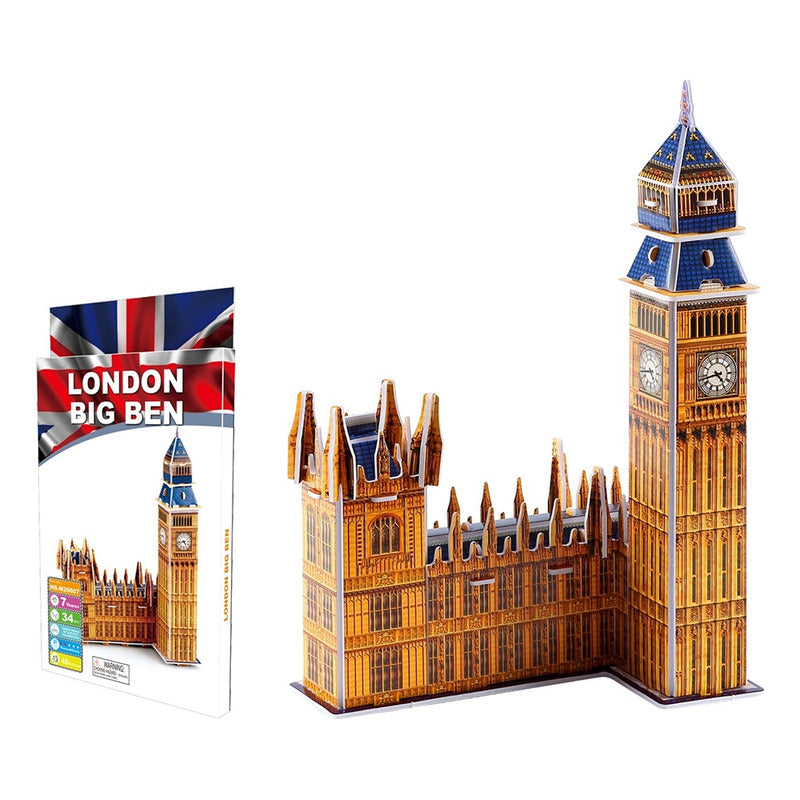 Puzzle 3d -london Big Ben- 34 Piezas Mini Rompecabeza 3d