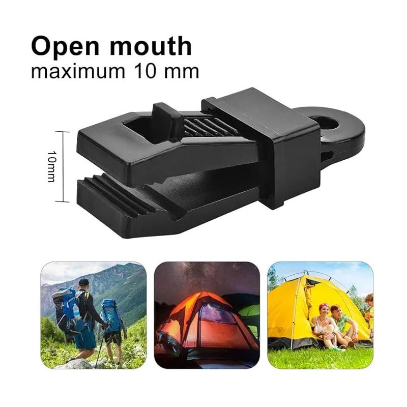 X4 Gancho Para Lona Toldo Malla Carpa Camping Mediasombra Color Negro