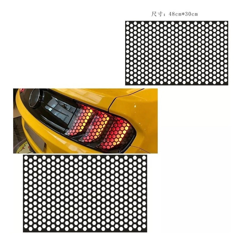 X2 Vinilo Adhesivo Foco Óptico Panal 48x30cm Auto Tunning