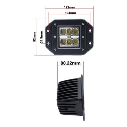 Neblinero 6 Led 18w Embutido Bivoltaje Packx2 /r&c
