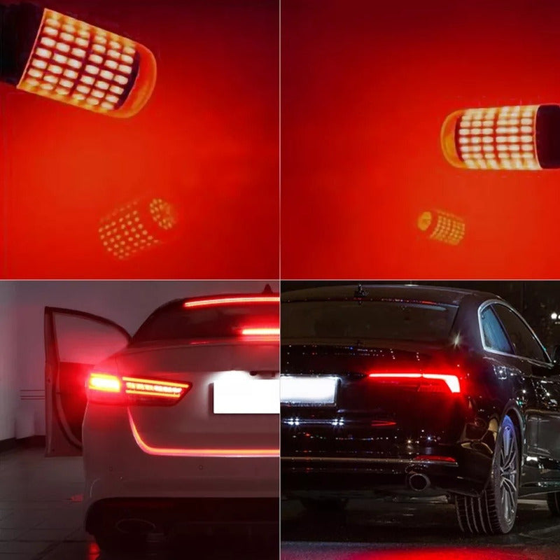 X2 Ampolleta Destellante Rojo 144led Luz Freno Estrobo Canbu