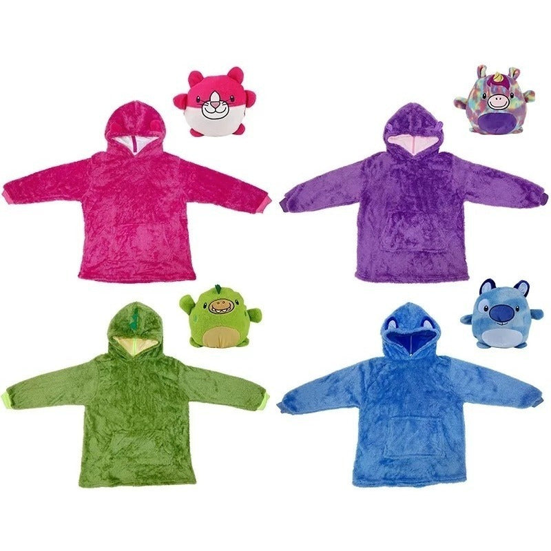 Poleron Con Capucha Peluche Convertible Niño Niña Huggle R&c Única Panda