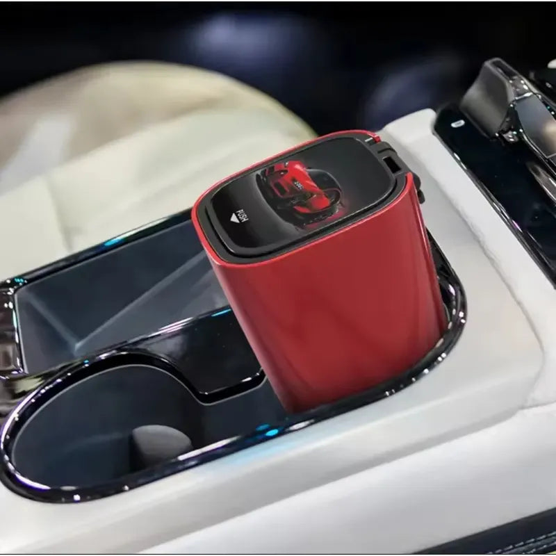 Cenicero Con Luz Led Y Tapa Abre Fácil Monedero Auto Casa Rojo Yd-01