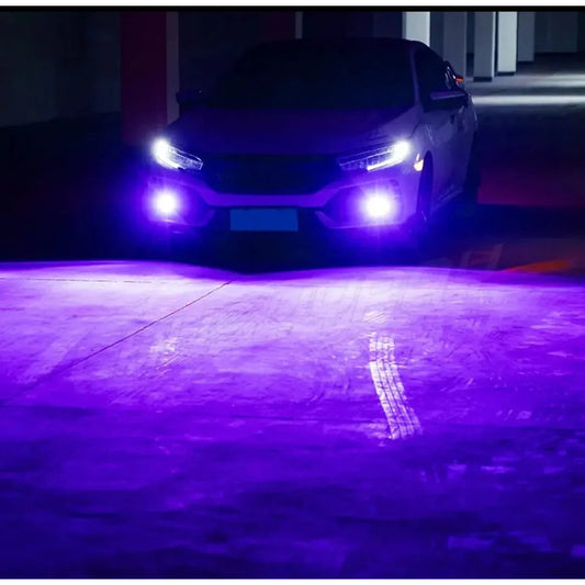X2 Ampolleta Luz Led Auto 12v Colores 100w 12000lm Neblinero Morado H3