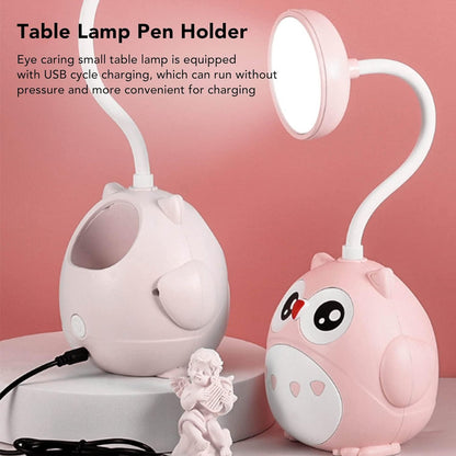 Lámpara Led De Mesa Recargable Cn Portalapiz Búho Kawaii R&c