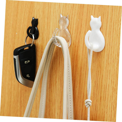 X6 Gancho Colgador Adhesivo De Gatitos Perchero Baño Cocina