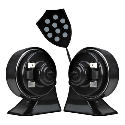 X2 Kit Bocina Caracol Control 10 Tonos 12v Auto Sonido Fuert